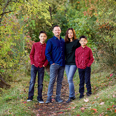 Dr. Chen with her husband and two kids